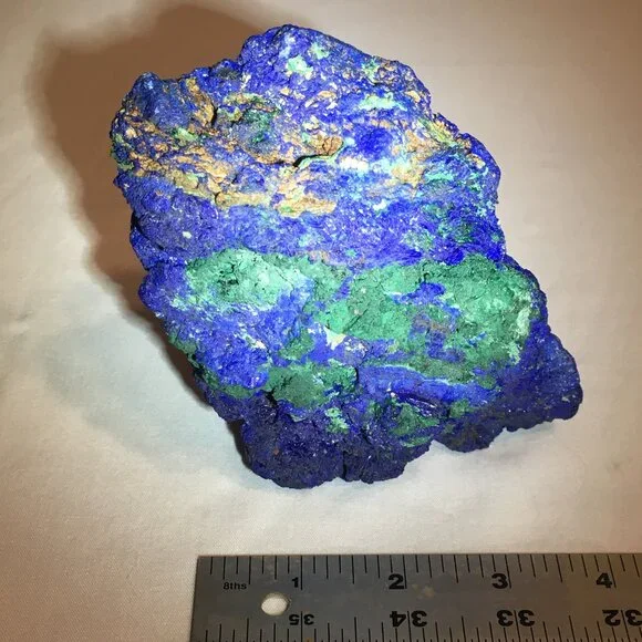 Over 2 lbs Solid Large Azurite with Malachite Specimen - Picture 5 of 13